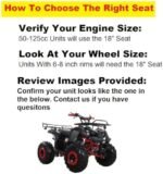 RedCap 18" Kids ATV Seat Compatible with 50cc 110cc 125cc TaoTao ATA125D - Image 3