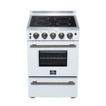 Loiano 24 Inch Freestanding Electric Range in White, Storage Drawer, 4 Elements 6,000W, 2.3 cu.ft., Adjustable Legs FFSEL6069-24WHT - Image 2