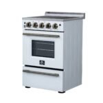 Loiano 24 Inch Freestanding Electric Range in White, Storage Drawer, 4 Elements 6,000W, 2.3 cu.ft., Adjustable Legs FFSEL6069-24WHT - Image 3