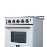 Loiano 24 Inch Freestanding Electric Range in White, Storage Drawer, 4 Elements 6,000W, 2.3 cu.ft., Adjustable Legs FFSEL6069-24WHT - Image 4