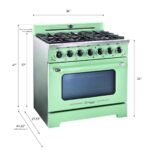 Classic Retro 36" 6-Burner 5.2 cu. ft. Freestanding Gas Range with Convection Oven UGP-36CR LG - Image 8