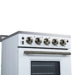 Loiano 24 Inch Freestanding Electric Range in White, Storage Drawer, 4 Elements 6,000W, 2.3 cu.ft., Adjustable Legs FFSEL6069-24WHT - Image 5