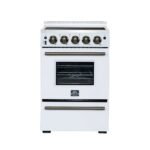 Loiano 24 Inch Freestanding Electric Range in White, Storage Drawer, 4 Elements 6,000W, 2.3 cu.ft., Adjustable Legs FFSEL6069-24WHT - Image 8