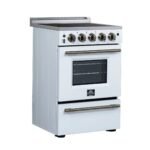 Loiano 24 Inch Freestanding Electric Range in White, Storage Drawer, 4 Elements 6,000W, 2.3 cu.ft., Adjustable Legs FFSEL6069-24WHT - Image 9