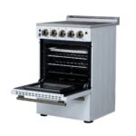 Loiano 24 Inch Freestanding Electric Range in White, Storage Drawer, 4 Elements 6,000W, 2.3 cu.ft., Adjustable Legs FFSEL6069-24WHT - Image 10