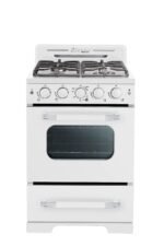 Classic Retro 24" 4 burner 2.9 cu. ft. Freestanding Gas Range with Convection Oven UGP-24CR W