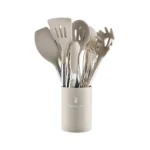 12-Piece Silicone Kitchen Cooking Utensils Set with Stainless Steel Handle - Image 2