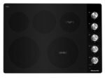KitchenAid ADA 30" Black Electric Cooktop With 5 Elements And Knob Controls - KCES550HBL