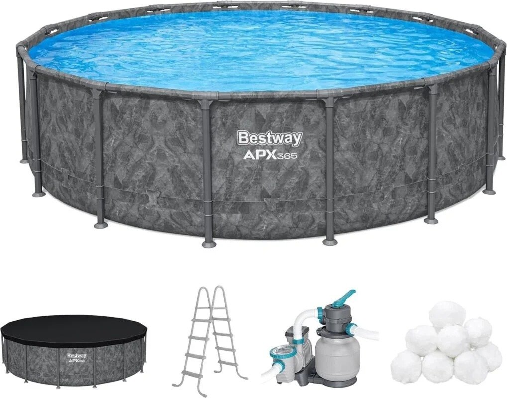 imgi_50_719Clln3yL._AC_SL1500_-1019x800 Bestway APX 365 16ft x 48 inches Round Above Ground Pool Set - Image 1