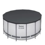 Bestway Steel Pro MAX 10 Foot x 30 Inch Round Metal Frame Above Ground Outdoor Backyard Swimming Pool Set with 330 GPH Filter Pump - Image 3