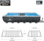 Bestway Power Steel 18′ x 9′ x 48″ Rectangular Metal Frame Above Ground Outdoor Swimming Pool Set with 1,500 GPH Filter Pump, Ladder, and Pool Cover - Image 7