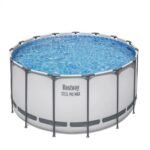 Bestway Steel Pro MAX 10 Foot x 30 Inch Round Metal Frame Above Ground Outdoor Backyard Swimming Pool Set with 330 GPH Filter Pump - Image 2