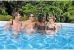 Bestway Power Steel 18′ x 9′ x 48″ Rectangular Metal Frame Above Ground Outdoor Swimming Pool Set with 1,500 GPH Filter Pump, Ladder, and Pool Cover - Image 4