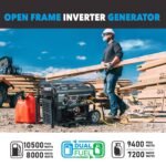 Pulsar - GD10KBN 10500W Dual Fuel Portable Inverter Generator Electric Start RV Ready with Wheel Kit Home Backup - Image 4